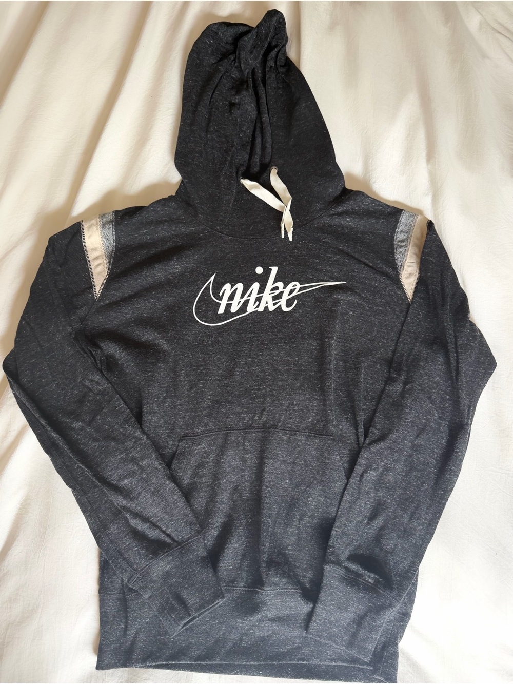 Nike Dark Heather Gray Hoodie with White Logo